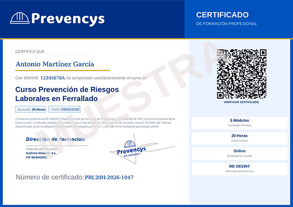 curso prl de ferrallado